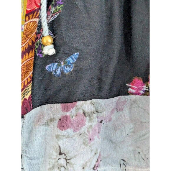 Advance Patchwork Shorts Womens Small Medium Boho Drawstring Rayon India Festiva - Picture 5 of 8